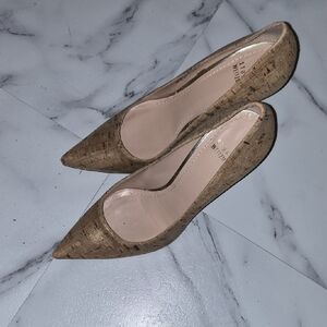 Stuart Weitzman Cork Tan Heels